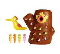Iouyjiu Gioco di alimentazione magnetico, gioco di alimentazione per uccelli colorati, giochi educativi per età da 2 a 4, Woodpecker Worm Toy 5,91 x 5,12 x 3,15 pollici per età da 2 a 4 bambini,