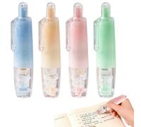 Iouyjiu Glue Tape Pen - 4 Piece Adhesive Roller for Craft Projects | 360 Degree Rotating Applicator with Smooth Dry Bonding Strip, Free Stick Tool for Journaling Office Wrapping Albums