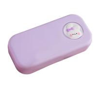 Iouyjiu Hard Pencil Case, Large Capacity Stationery Box, Double Layer Crayon Storage, Durable Organizer with Zipper School Office Supplies Holder, 20.4x9.7x4.6cm White Blue Purple