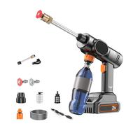 Iouyjiu High Pressure Washer, 21V Cordless Portable Power Cleaner with Adjustable Nozzle and Water Draw Hose 1 Set for Driveways, Home, Patio, Car, Automotive, Outdoor Furniture, Deck Cleaning