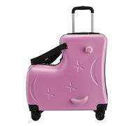 Iouyjiu Kids Luggage | 20in Trolley Case with 3-Digit Password Lock | Suitcase for Boys with Pedals, Handlebar, Seat Belts, and Silent Wheels | Ideal Travel Bag for Kids, Pinkcolor, Se