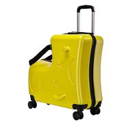 Iouyjiu Kids Ride- Luggage | 20in Trolley Case with 3-Digit Password Lock | Ride- Suitcase for Boys with Pedals, Handlebar, Seat Belts, and Silent Wheels | Ideal Travel Bag for Kids, giallo, Se