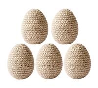Iouyjiu Knitted Easter Eggs - 5 Pieces Pastel Spring Party Favors | Handmade Soft Yarn Decorative Eggs Vase Wreath Garland, Home Dining Workplace Holiday Celebration Decor