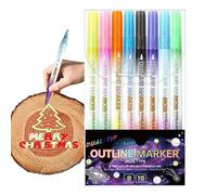 Iouyjiu Marcatori a Effetto Scintillante Doppia Punta, 8 Penne con Glitter per Disegnare, Marcatori per Arte Etichettatura Colorare Appunti Scuola Lavoretti Cartoline Auguri