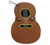 Iouyjiu Modern Design Guitar Picks Holder Case, PU Leather Pick Storage Pouch, 17 Slot Guitar Pick Storage Box, Waterproof Dustproof Guitar Accessories 17,1 × 12,7 cm for Players, Brown, Black Color,