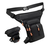 Iouyjiu Motorcycle Thigh Bag, Waterproof Leg Pouch, Quick Release Waist Pack, Adjustable Strap Durabled Material Black for Travel and Outdoor Activities, 13.78x12.99x1.38 Inches