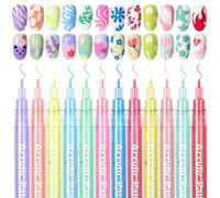 Iouyjiu Nail Polish Pens, Graffiti Art Painting, Smudge Proof Quick Dry, Vibranti Colors, Waterproof Liquid for Easy Application and Long Lasting Shine, 0.03 Inches