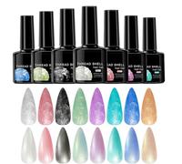 Iouyjiu Pearl Gel Polish, Nail Polish Gel, Multicolor Technician Accessories, Gel Manicure Set Perfect for Professional and Beginner Use, 7,5 mlx 8 pezzi