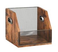 Iouyjiu Portable Desk Record Storage - Lightweight Vinyl Organizer with Handle | reliable Wood with Compact Design, Easy to Carry for Home Office Travel and Music Enthusiasts, 37x30x29cm