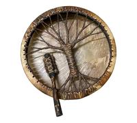 Iouyjiu Shamanic Drum, strumento per la mano del tamburo, autentico naturale del suono artigianale artigianale, percussion strumental for Professionals Beginners Ritual Healing Use 9.84x9.84x3.15in