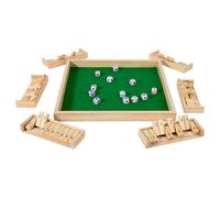 Iouyjiu Shut the Box, Wood Dice Table Top Activities, Portable Interactive Board Dice Game, for Family Night, Camping Trips, Coffee Table, Team Building, Holiday Gatherings, 1 Set