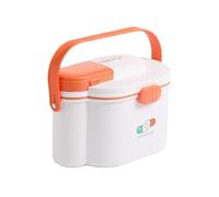 Iouyjiu Sleek Medicine Box Organizer, Pill Storage Container, Portable Medication Holder, 2 Layer Medicine Box 24,5 x 16 x 17 cm for Create, Indoor, Outdoor, Present, Random Color