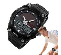 Iouyjiu Solar Watch, Digital Display Wristwatch, Multifunction Outdoor Sport Style, Durabled Waterproof Design, Lightweight Build for Fitness Travel Work Drive Date, 0.59 Inches