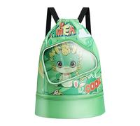 Iouyjiu Swim Bag for Kids, Wet and Dry Separation Sackpack, Cartoon Pool Backpack with Shoe Compartment, Drawstring Beach Bag for Boys, Girls, and Teens, Waterproof Twill Material, 11.02x7.87x12.6in
