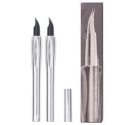Iouyjiu Two Prong Eyebrow Pen, Forked Tip Brow Definer, Smudge Proof, Long Lasting Waterproof Ink, Quick Dry Formula Perfect for Eyebrows, Lower Lashes, and Eyeliner, 0.8 Ml