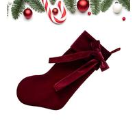 Iouyjiu Velvet Christmas Stocking - Holiday Bow Decoration for Fireplace Mantel | Plush Fabric Gift Holder with Elegant Ribbon Accent, Large Hanging Sock for Tree Stair Wall Farmhouse Decor