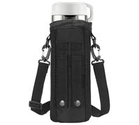 Iouyjiu Water Bottle Carrier, Hydration Sling Bag, Outdoor Bottle Holder with Secure Drawstring and Lightweight Build for Hiking Running Gym Walking Biking and Outdoor Use, Nero , Se référer au