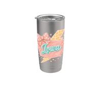 Iowa Bow Lightning Retro Regionale Tipografia Art Bicchiere termico in acciaio inox doppia parete