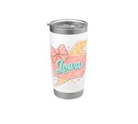 Iowa Bow Lightning Retro Regionale Tipografia Art Bicchiere termico in acciaio inox doppia parete