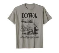 Iowa, Hawkeye, stato, camicia, fattoria, scena, e, uccello, illustrazione Maglietta