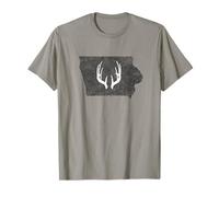 Iowa IA Deer Hunting Shed Antlers Design Maglietta