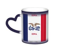 Iowa State Flag Print Mystical Colour Changing Mug, tazza termica da nero a bianco per caffè tè casa ufficio