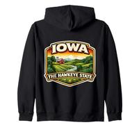 Iowa The Hawkeye State Souvenir Visitatore Memorabilia Traveler Felpa con Cappuccio