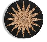 IOWER Woven Basket Wall Décor Black Macrame Wall Hanging Woven Placemats Home Boho Wall Décor 12"