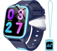 IOWODO Smartwatch Bambini 4G, Orologio Localizzatore GPS con Chiamata Video, Funzione SOS, Modalità Campus, Giochi Educativi, Batteria 800mAh, Impermeabile, Regalo per Ragazzi e Bambine Blu