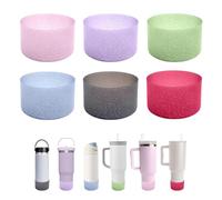 IOXXL 6 stivaletti in silicone glitterato per bottiglie d'acqua, compatibili con Stanley/Owala/Hydro Flask/Simple Modern/Yeti, larghezza 7,1-7,9 cm (6 colori)
