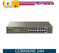 Switch ip-com g1116p-16-150w, 16 porte rj10 100/1000/45m,fino a 2000 mbps di velocità di trasmissione full duplex,32 gbps,135w