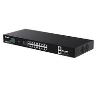 IP-COM Switch Ethernet G1120P-16-150W 18GE+2SFP 16 porte PoE 150W Non gestito 1U Rack Nero