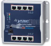 Switch di rete PLANET IP30 Industrial 8-Port Non gestito Gigabit Ethernet (10/100/1000) Supporto Power over (PoE) Grigio [WGS-818HP]