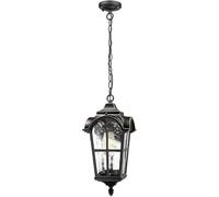 IP44 Waterproof Outdoor Pendant Light V-intage Exterior Hanging Lantern with Clear Hammered Glass Ceiling Chandelier Fixture,Ceiling Lighting