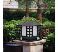 IP65 Impermeabile Finitura Nera Lampada a Colonna per Esterni E27 Lampade a Pilastro Lampada da Giardino Antiruggine per Patio Lampada a Pilastro Apparecchio Lanterna Quadrata in Vetro Smerigliato