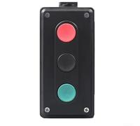 IP65 Pulsante Interruttore Box LA4-2H/3H, 2/3 Gang Stazione di controllo con pulsanti Start Stop, Alloggiamento in bachelite per la potenza di macchine utensili (LA4-3H)