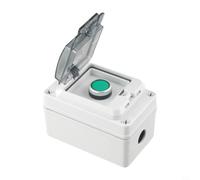 IP66 - Interruttore momentaneo a 1 via, grigio e verde, alloggiamento in ABS resistente alle intemperie, per controllo industriale e porte del garage, 130 x 80 x 100 mm