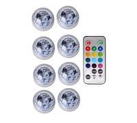 IP68 Impossibile sommergibile GUIDATO Luci RGB Lampada notturna subacquea for la luce del tè da sposa vaso ciotola decorazione natalizia(8 Lamp 1 controller)