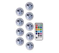 IP68 Impossibile sommergibile GUIDATO Luci RGB Lampada notturna subacquea for la luce del tè da sposa vaso ciotola decorazione natalizia(9 Lamp 1 controller)