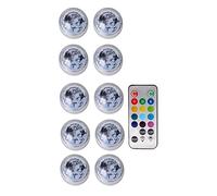 IP68 Impossibile sommergibile GUIDATO Luci RGB Lampada notturna subacquea for la luce del tè da sposa vaso ciotola decorazione natalizia(10 Lamp 1 controller)