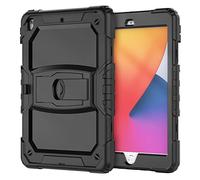 IPad Case 9.7 2017/2018 con supporto, durevole, ibrido, resistente agli urti, a tre soluzioni, custodia protettiva in silicone per tablet bambini (blu marino + verde)