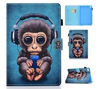 iPad Mini 5 Case, Custodia iPad Mini, Lspcase Cover a Portafoglio in Morbida Pelle PU per Apple iPad Mini 1/2/3/4/5 con Funzione Sleep/Wake Auto,Carte di Slot e Porte-stylo - Scimmia