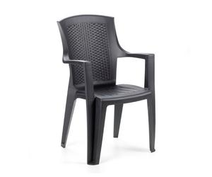 IPAE PROGARDEN - EDEN SEDIA IMPILABILE MONOBLOCCO COLORE ANTRACITE EDN025AN