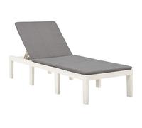 IPAE PROGARDEN Lettini Prendisole con Cuscino, Polipropilene, Bianco, 65x195x78h cm