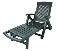 IPAE-PROGARDEN Lettino Pieghevole con Ruote Verde - Modello Zircone