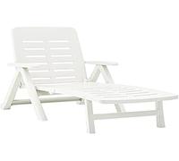 LETTINO PRENDISOLE PISCINA IN RESINA CON RUOTE BIANCO GIARDINO 72x189x96 cm