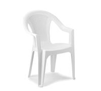 IPAE PROGARDEN - ISCHIA SEDIA MONOBLOCCO CON SCHIENALE BASSO EFFETTO RATTAN BIANCO ESC128BI