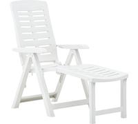 IPAE PROGARDEN Sdraio da Giardino Reclinabile Spiaggia con Poggiapiedi Arizona 109x60x108h cm in Plastica colore Bianco - 85000