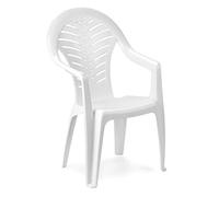 Ipae-Progarden Sedia da Giardino con braccioli Colore Bianco - Modello Ocean