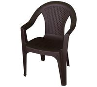 IPAE-PROGARDEN - Sedia da Giardino in Polipropilene Modello Ischia Effetto Rattan cm 54x56x81 H Colore Marrone